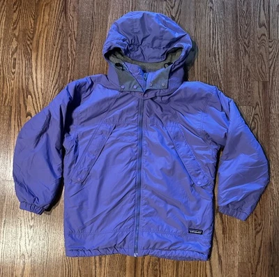 Abrigo Chaqueta Patagonia Niñas Púrpura Invierno Forrado de Vellón Capucha Desmontable XL 14 Foto 1 de 4