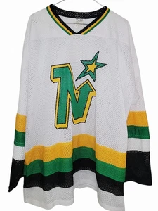 Athletic Knit Minnesota North Stars Hockey Jersey #6 White/Green Yellow Mens XXL - Picture 1 of 6