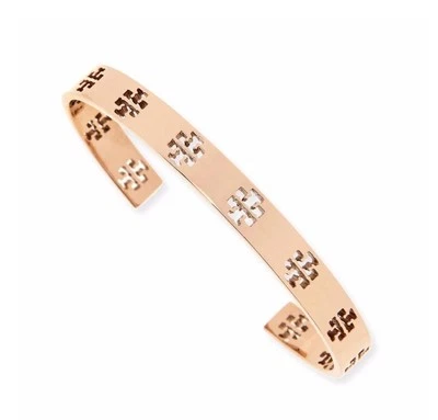 Tory Burch Bracelet Rose Gold Pierced T Cuff - Image 1 of 4