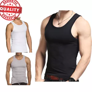 3 to 6 Packs Mens 100% Cotton Tank Top A-Shirt Wife Beater Undershirt Lot - Picture 1 of 4