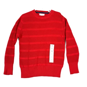 Boy's Cat & Jack Long Sleeve Red Classic Sweater, 100% Cotton, NWT, XS, 4/5 - Picture 1 of 11