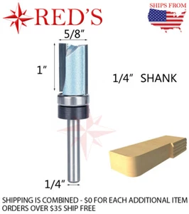 Tideway IND LC01131004 5/8"" Durchmesser x 1"" L Muster/Unterputzverkleidung 1/4"" Schaftfräser Bit - Bild 1 von 1