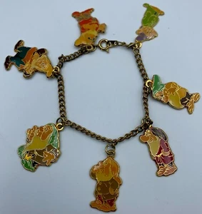 The Seven Dwarves Dwarfs Dwarfs Enamel Metal Charm Bracelet Womens AAi 6.5 In - Picture 1 of 7