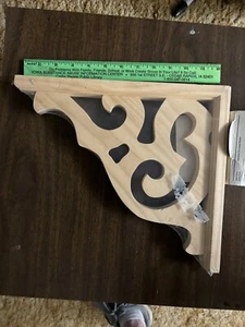 Kok's Woodgoods House Trim Fan Shelf Corner Bracket Scroll Pine 12” - Picture 1 of 2