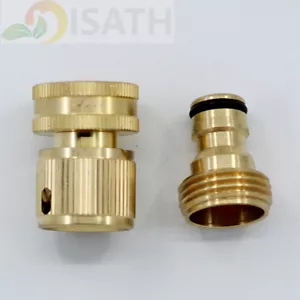 3/4 Zoll Messing Schwerlast Garten Wasserschlauch Schnellverbindungsbeschläge Wasserhahn Adapter - Bild 1 von 6