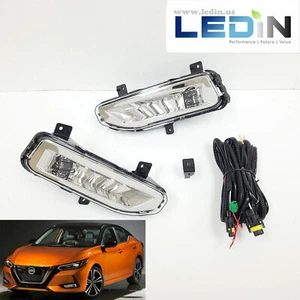LED Clear Lens Fog Light Set For 2020 2021 Nissan Sentra Sedan Switch Wire 6000K - Picture 1 of 11