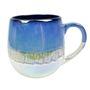 Artisanal großer Kaffee Tee Becher Tasse irisierende Blautöne 19,6 Oz von Meritage NEU - Bild 1 von 9
