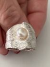 sterling silver ring argento 925 anello perla Satinato