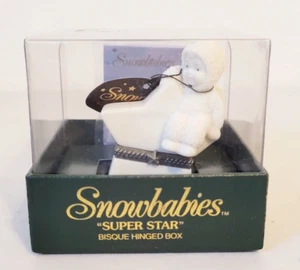 Department 56 SNOWBABIES SUPER STAR Bisque Hinged Trinket Box NIB - Picture 1 of 6
