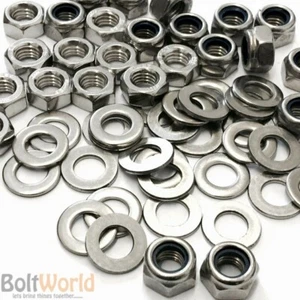 255 x ASSORTED A2 STAINLESS STEEL M3 M4 M5 NYLOC, FULL NUTS & FORM A WASHERS KIT - Picture 1 of 4