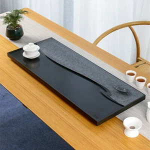 water draining tea tray black stone heavy tea table multi-size serving tray new - Picture 1 of 8