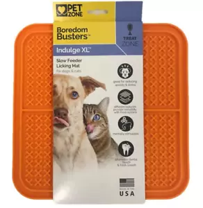 Pet Zone Lick Mat for Dogs Cats Slow Feeder Licking Anxiety Large Orange - Picture 1 of 1