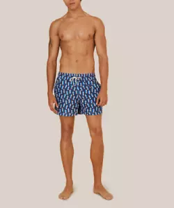 ARRELS BARCELONA Mens Swim Shorts Navy Papier Découpé Size L - Picture 1 of 7