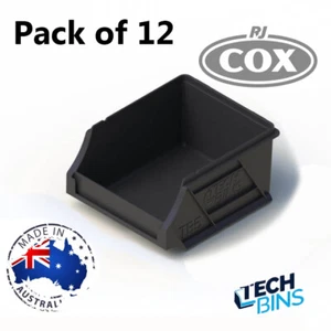 12 Pack Tech Bin Small Plastic Wall Hanging Parts Storage - Shelf or Stackable  - Bild 1 von 2
