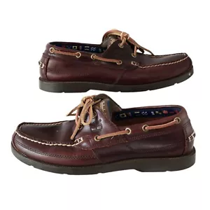 Timberland Sz 8 Men's Shoes Classic 2-Eye Boat Brown Leather Lace Up Casual 2391 - Picture 1 of 6