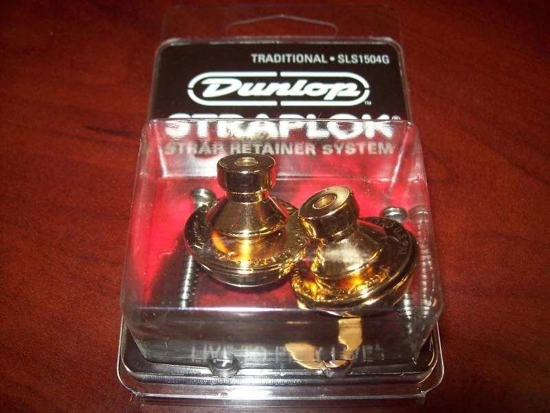 NOVO - Dunlop Traditional Straplok Strap Lock System - OURO, SLS1504G - Imagem 1 de 1