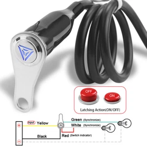 LED Motorcycle Switch ON+OFF Handlebar Mount Push Button 12V Work Blue Light - Imagen 1 de 11
