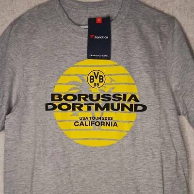 Fanatics Borussia Dortmund Short Sleeve T Shirt Mens Small Soccer BVB Gray - Image 1 of 4