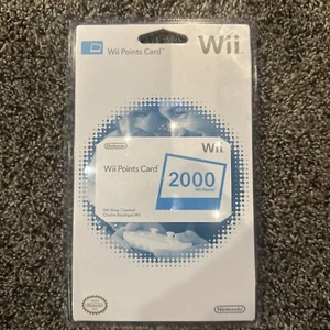 Nintendo Wii 2000 Points Card Factory Sealed Old Stock Sammlerstück NEU - Bild 1 von 2