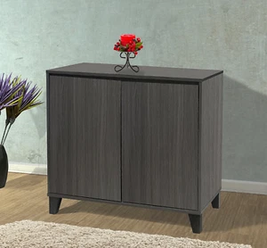 - 2 Door Cabinet Entryway Console Table with Storage Shelf, Oak Gray - Picture 1 of 7