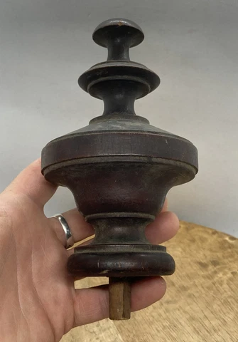 Antique wood finial Grandfather clock Bed Post topper Furniture Large 6-1/4 Tall Cover
