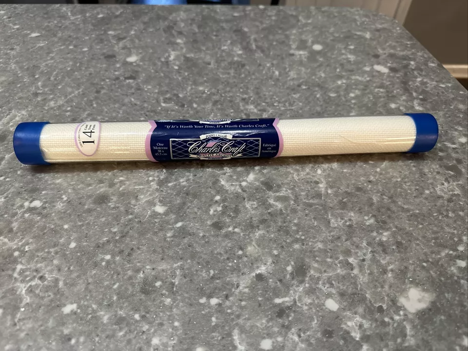 14 Count Charles Craft Silver Standard Cross Stitch Fabric 15x18 Antique White