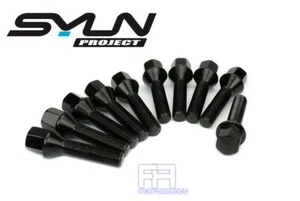 10x Syun 50mm Cone Taper Seat 12x1.5 17Hex Wheel Rim Extend Long Lug Bolt Black - Picture 1 of 3