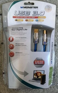 USB A-B Lead MONSTER USB 3.0 Micro Ultra High Speed Cable 2.1 m 7ft 4.8 Gbps - Photo 1/6