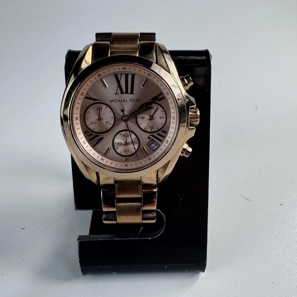 Relógio cronógrafo feminino Michael Kors MK5799 ouro rosa data aço inoxidável - Imagem 1 de 4