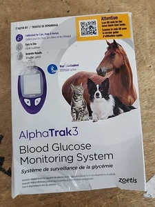 AlphaTrak 3 Blood Glucose Monitoring System Kit Pets Diabetic Cats Dogs Horses - Picture 1 of 3