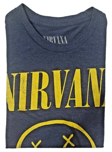 Camiseta de música manga corta azul unisex/adulto Nirvana talla S - Imagen 1 de 4
