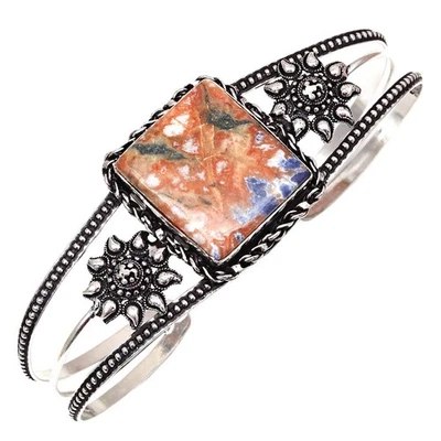 Браслеты-манжеты ювелирные изделия ручной работы с несколькими содалитами 7 дюймов регулируемые - Изображение 1 из 4