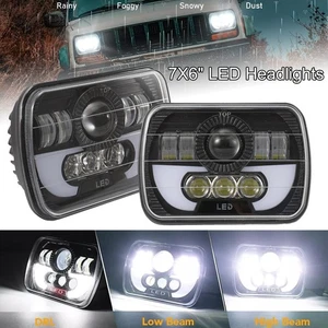 Pair 7X6" 240W Square LED Headlights For Chevy Express Cargo Van 1500 2500 3500 - Picture 1 of 12