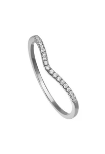 Runder Ring V Form 925 Sterling Silber CZ 925 Größe 7 - Bild 1 von 1