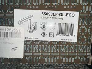 Brizo Levoir 65098LF-GL-ECO Single Lever Handle Bathroom Sink Faucet Popup Drain - Picture 1 of 1