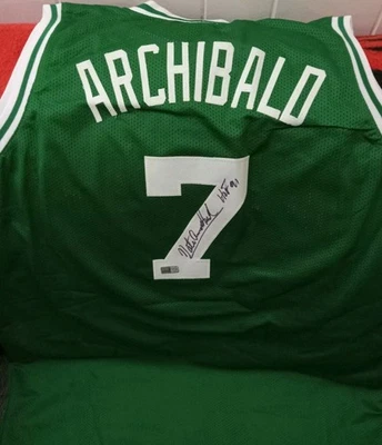 Nate Archibald Boston Celtics Custom signed jersey With HOF 91 Inscription. XL - Image 1 of 4