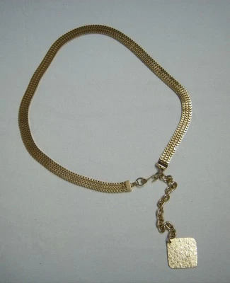 Винтажный золотистый женский сетчатый пояс-цепочка 31 дюйм регулируемый ретро богемное бедра/талия - Изображение 1 из 4