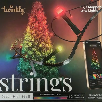 Twinkly Smart Christmas Light String 250 LED RGB Multi App Controlled Effects - Image 1 of 4