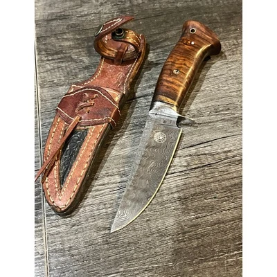 Bobcat Knives Damaststahl Feststehende Klinge Messer mit Scheide - Bild 1 von 4