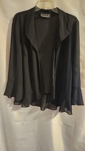 Schwarze transparente Damenstrickjacke Alex Evenings Größe Large - Bild 1 von 6