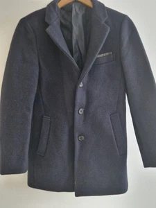 COMODO SQUARE Wool Blend Black Overcoat Size M (R) - Picture 1 of 6