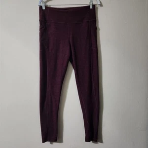 Victorias Secret Burgundy Leggings Size 14 Women Athletic Pants - Picture 1 of 5