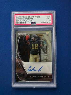 2021 Prizm Draft Picks - Carlos Basham Jr. - Draft Picks Autograph - RC - PSA 9 - Image 1 of 2