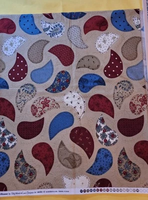 Wiscasset by Polly Minick & Lauri Simpson Moda Paisley Cotton Remnant 13" x 44" - Image 1 of 4