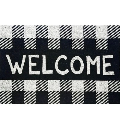 Briarwood Lane Checkered Welcome Medium Coir Doormat 24 x 36 - Image 1 of 3