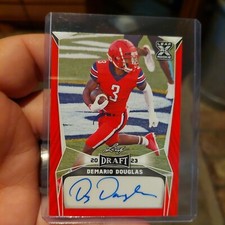 2023 Leaf Draft - Autographs Red #BA-DD1 Demario Douglas (AU, RC)