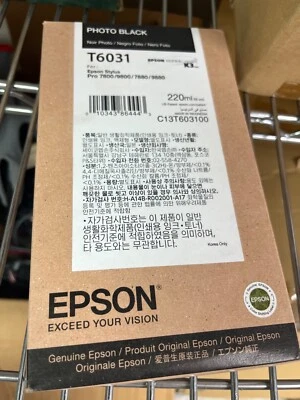 10-2025 GENUINE EPSON T6031  220ml INK STYLUS PRO 7800 9800 7880 9880 - Image 1 of 4