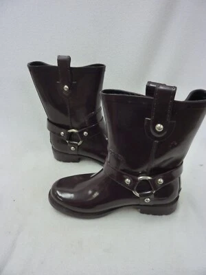 MICHAEL KORS STORMETTE КОРОТКИЕ РЕЗИНОВЫЕ ДОЖДЕВЫЕ САПОГИ ТЕМНО БАКЛАЖАН ФИОЛЕТОВЫЙ РАЗМЕР 7 М - Изображение 1 из 4