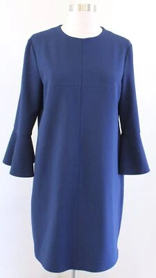 Vestido recto Tibi para mujer liso medianoche azul marino manga campana talla 8 Revolve Foto 1 de 4