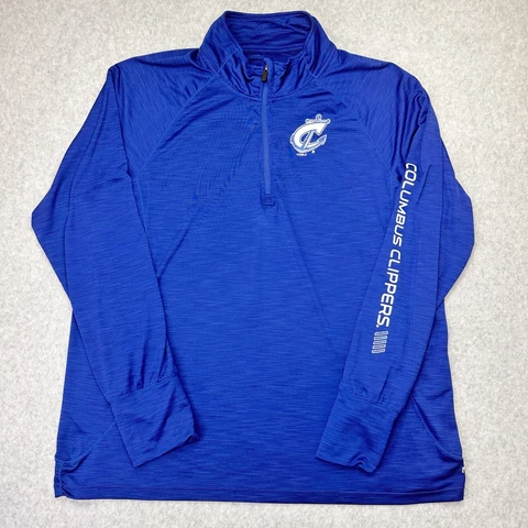 Columbus Clippers Lightweight Pullover 1/4 Zip Size Large '47 Brand Shirt Active Cover